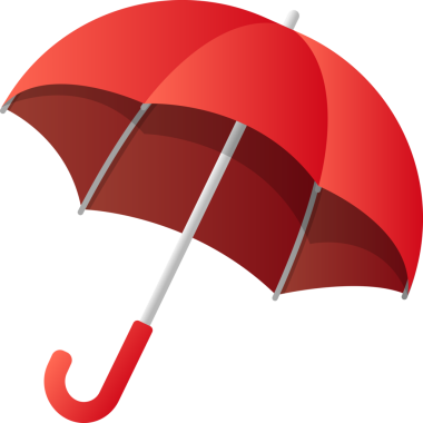 Çizgi film kırmızı şemsiyesi şeffaf resim