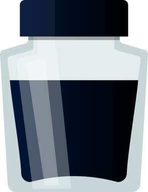 Boya aleti mürekkep şişesi.