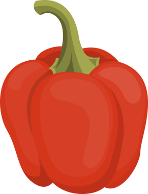 Taze besin, sebze, kırmızı biber şeffaf görüntü.