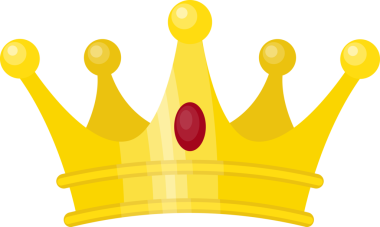 Oval yakut süslemeli lüks altın kralın tacı.