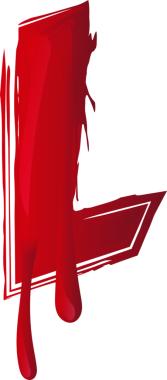 Cadılar Bayramı kanlı büyük harf tipografik tasarımı