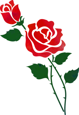 Su rengi desenli botanik bahçesi çiçeği kırmızı gül