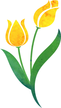 Su rengi desenli botanik bahçesi çiçeği sarı lale