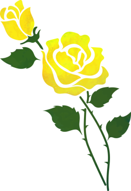 Su rengi desenli botanik bahçesi çiçeği sarı gül