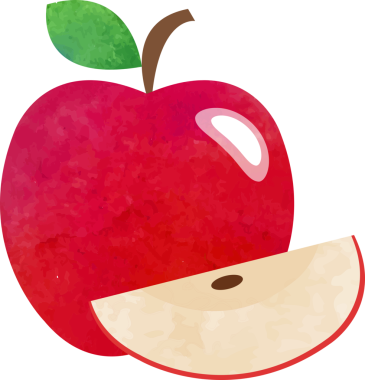 Renkli suluboya desenli yiyecek kırmızı elma