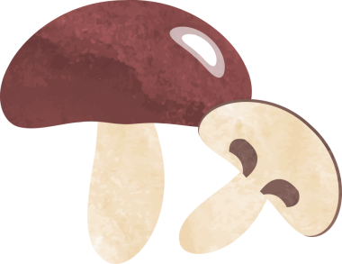 Renkli suluboya desenli gıda malzemeleri sebze mantarı.