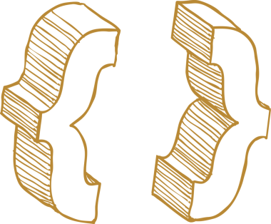 3B el çizimi biçim tipografik parantez işareti