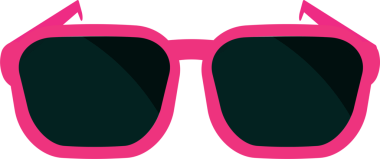 Şirin çocuk çizgi filmi pembe güneş gözlükleri.