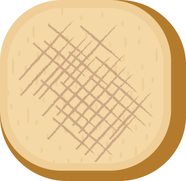 Karikatür kahvaltı malzemesi kare simge tostu