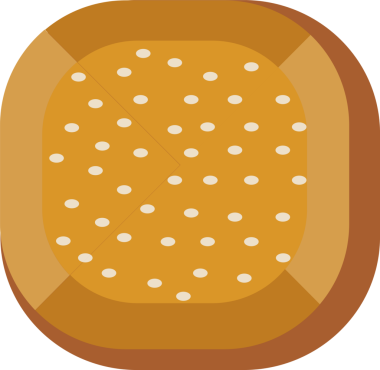 Karikatür kahvaltı malzemesi kare simge ekmeği