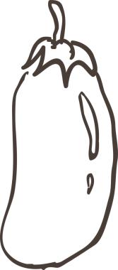 El çizimi stili sebze patlıcan.