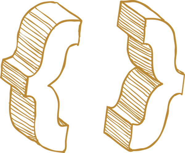 3B el çizimi biçim tipografik parantez işareti