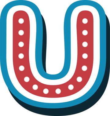 Yuvarlak köşeli nokta çizgi biçimi büyük harf alfabesi