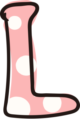 El çizimi kız tarzı beyaz nokta tipografik harf büyük harf alfabesi