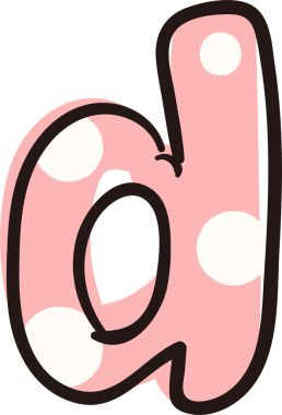 El çizimi kız tarzı beyaz nokta tipografik harf küçük harf alfabesi