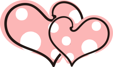 El çizimi, kız tarzı, beyaz nokta aşk kalp deseni.