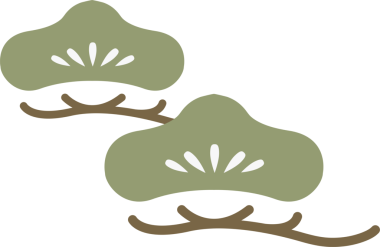 Japon retro geleneksel çam ağacı yaprağı