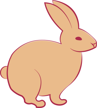 Çizgi film tavşan kırmızı çizgisi.