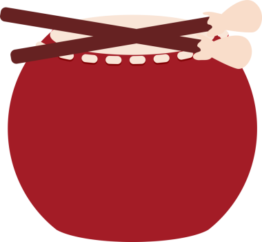 Çizgi film Çin tarzı varil şekli kırmızı davul