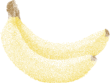 Renkli nokta benek biçimi meyve nesnesi muz