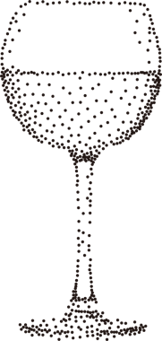 Siyah nokta noktalama stili nesne cam kadeh