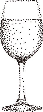 Siyah nokta noktalama stili nesne cam kadeh