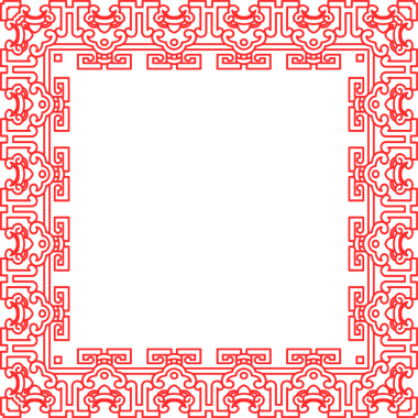 Geleneksel Çin izleme kırmızı retro desen dekorasyon kare çerçeve