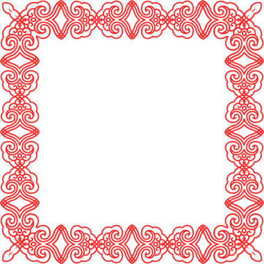 Geleneksel Çin izleme kırmızı retro desen dekorasyon kare çerçeve