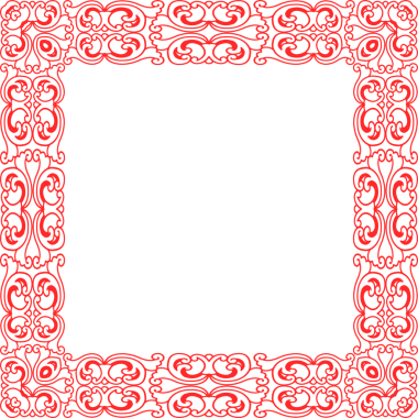 Geleneksel Çin izleme kırmızı retro desen dekorasyon kare çerçeve