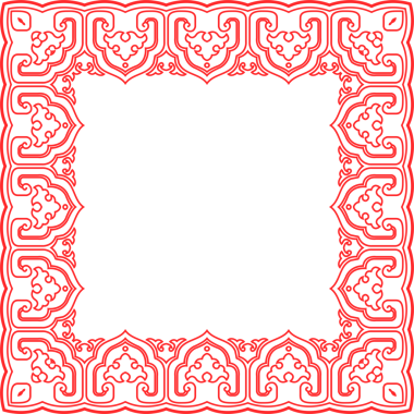 Geleneksel Çin izleme kırmızı retro desen dekorasyon kare çerçeve