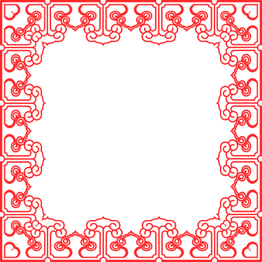 Geleneksel Çin izleme kırmızı retro desen dekorasyon kare çerçeve