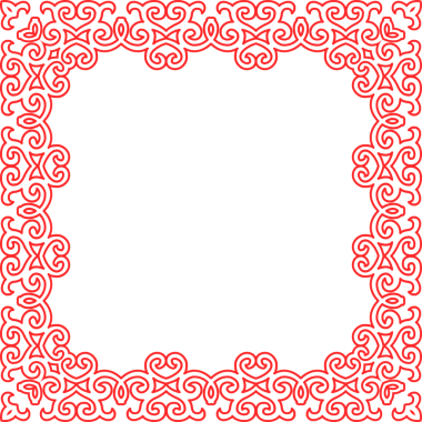 Geleneksel Çin izleme kırmızı retro desen dekorasyon kare çerçeve