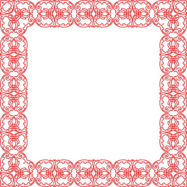 Geleneksel Çin izleme kırmızı retro desen dekorasyon kare çerçeve