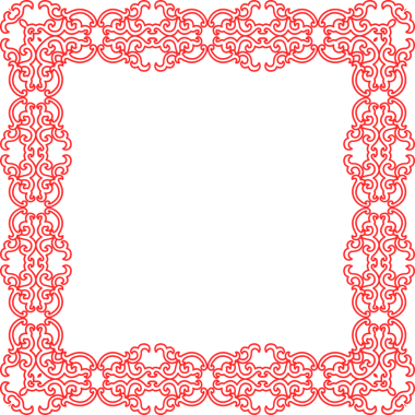 Geleneksel Çin izleme kırmızı retro desen dekorasyon kare çerçeve