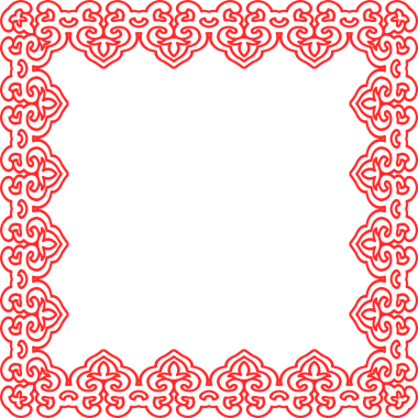 Geleneksel Çin izleme kırmızı retro desen dekorasyon kare çerçeve