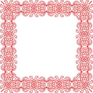 Geleneksel Çin izleme kırmızı retro desen dekorasyon kare çerçeve