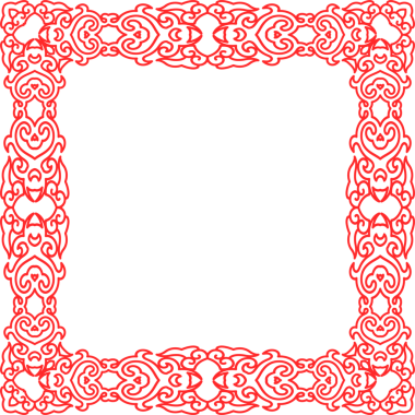 Geleneksel Çin izleme kırmızı retro desen dekorasyon kare çerçeve