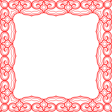 Geleneksel Çin izleme kırmızı retro desen dekorasyon kare çerçeve