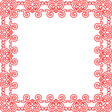 Geleneksel Çin izleme kırmızı retro desen dekorasyon kare çerçeve