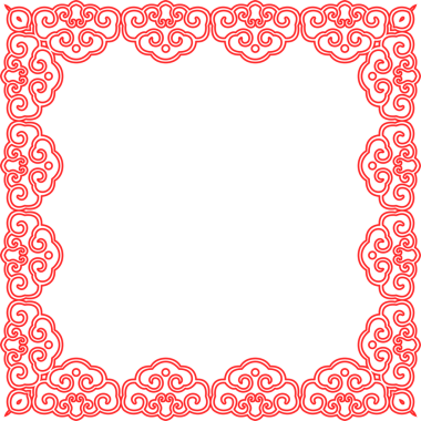 Geleneksel Çin izleme kırmızı retro desen dekorasyon kare çerçeve