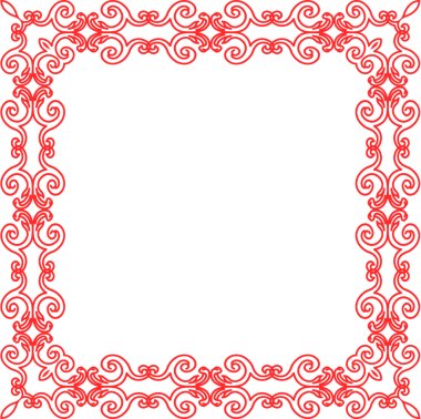 Geleneksel Çin izleme kırmızı retro desen dekorasyon kare çerçeve