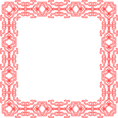 Geleneksel Çin izleme kırmızı retro desen dekorasyon kare çerçeve