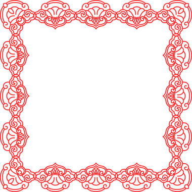 Geleneksel Çin izleme kırmızı retro desen dekorasyon kare çerçeve