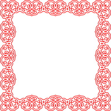 Geleneksel Çin izleme kırmızı retro desen dekorasyon kare çerçeve