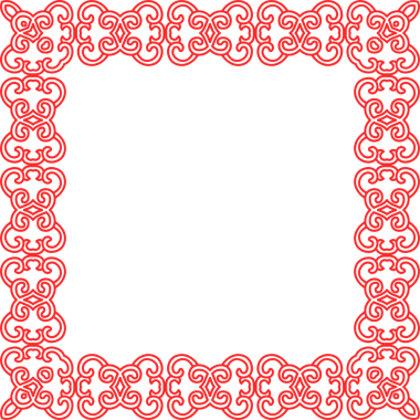 Geleneksel Çin izleme kırmızı retro desen dekorasyon kare çerçeve