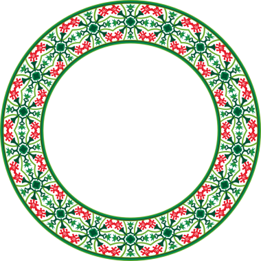 Klasik desenler, yuvarlak çerçeve botanik bahçesi çiçek yaprağı.