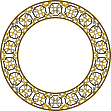 Eski model stil yuvarlak çerçeve çokgen geometri zinciri