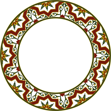 Antika botanik bahçesi eski model stil yuvarlak çerçeve