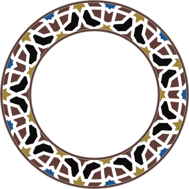 Eski model stil yuvarlak çerçeve geometri İslamik çokgen yıldız haçı