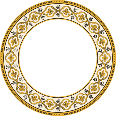 Antika botanik bahçesi eski model stil yuvarlak çerçeve